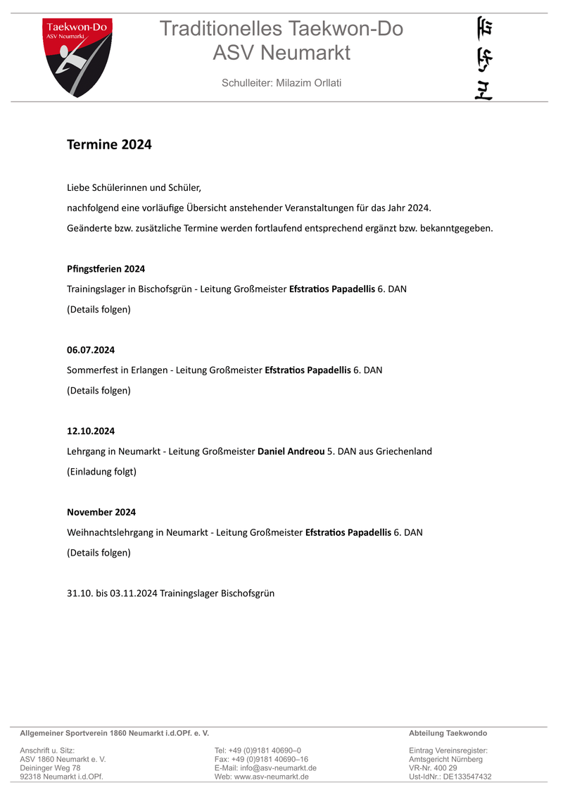 Termine 2024
